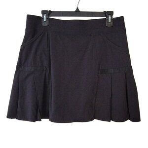 ATHLETA Skort Skirt Womens Sz L Zip Pockets Athletic Tennis Golf Black